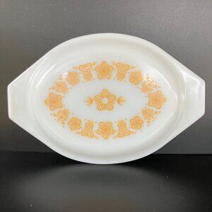 Pyrex Butterfly Gold Oval #943 Replacement Milk Glass Lid Only